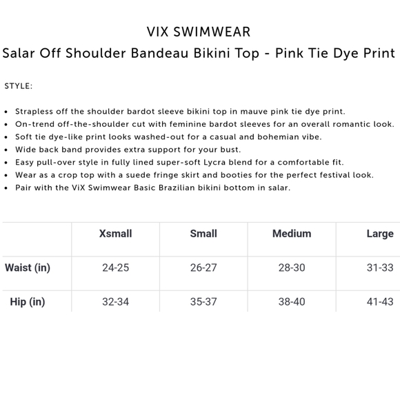 Vix Swim Nwt Vix Pasar Off The Shoulder Bikini Top Pink Sm Poshmark